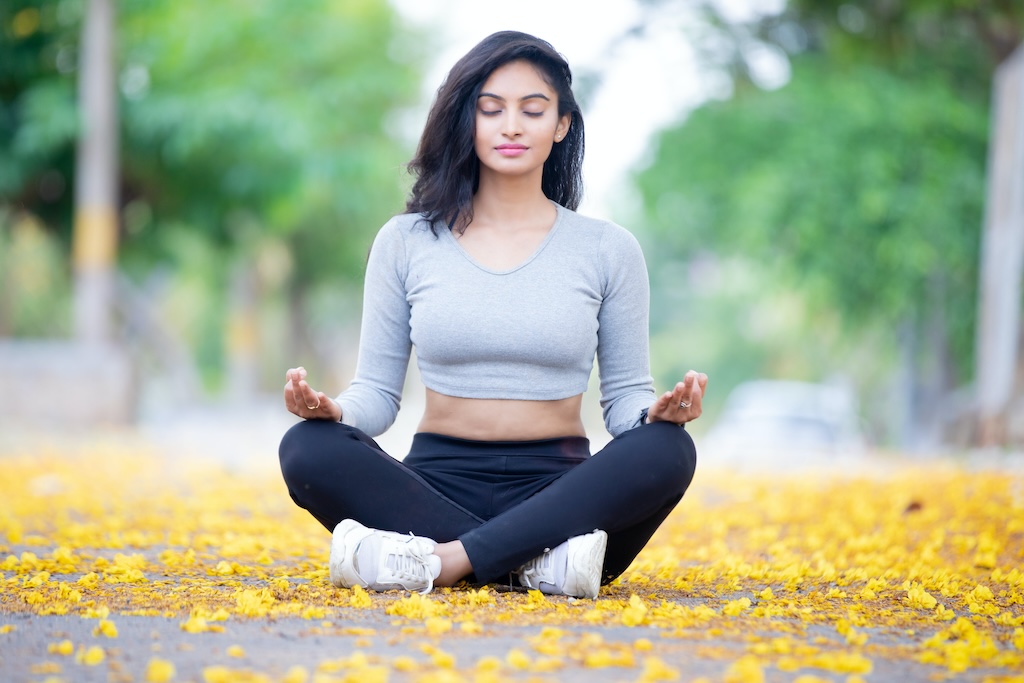 Woman in meditation pose